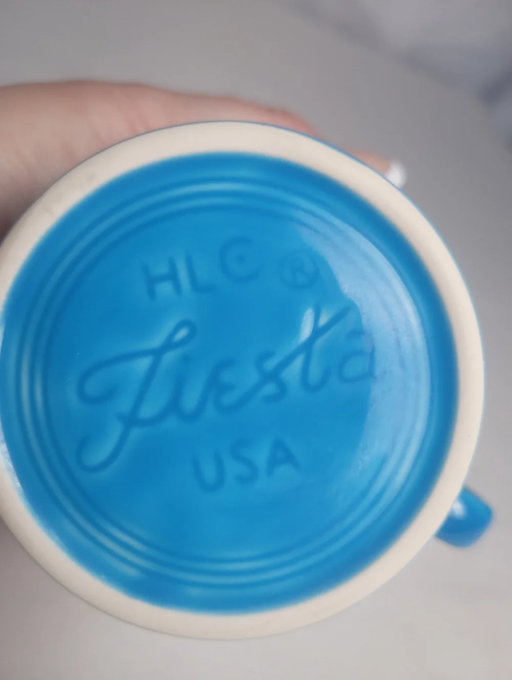Fiestaware Lot Of 2 Peacock Blue Coffee Mugs Homer Laughlin